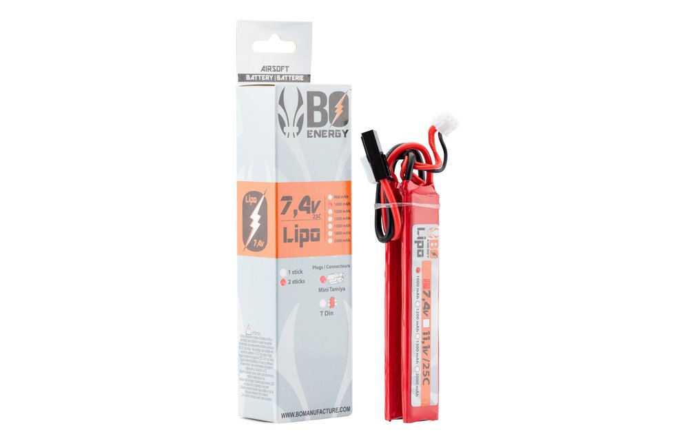 LiPo 7.4V 1000mAh 25C Twin Type (Tamiya)