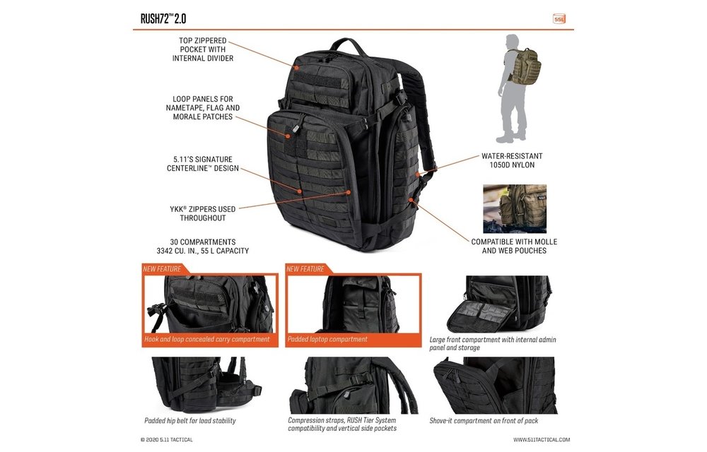 RUSH 72 2.0 Backpack 55L (Multicam)