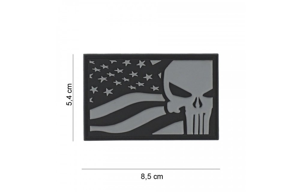Punisher USA Flag Grey PVC Patch