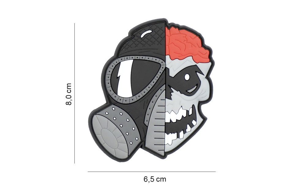 Brains and Gasmask Skull PVC Patch