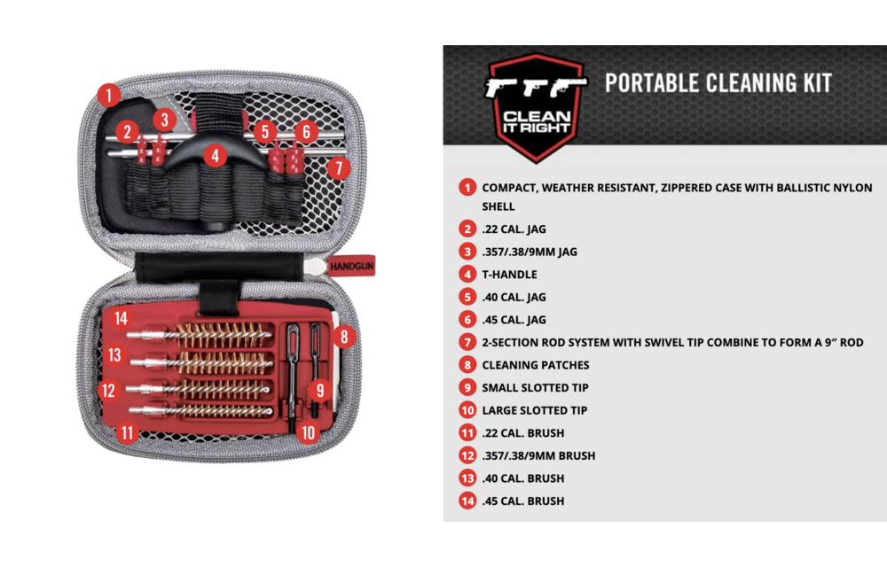 Gun Boss Handgun .22 - .45 Cleaning Kit