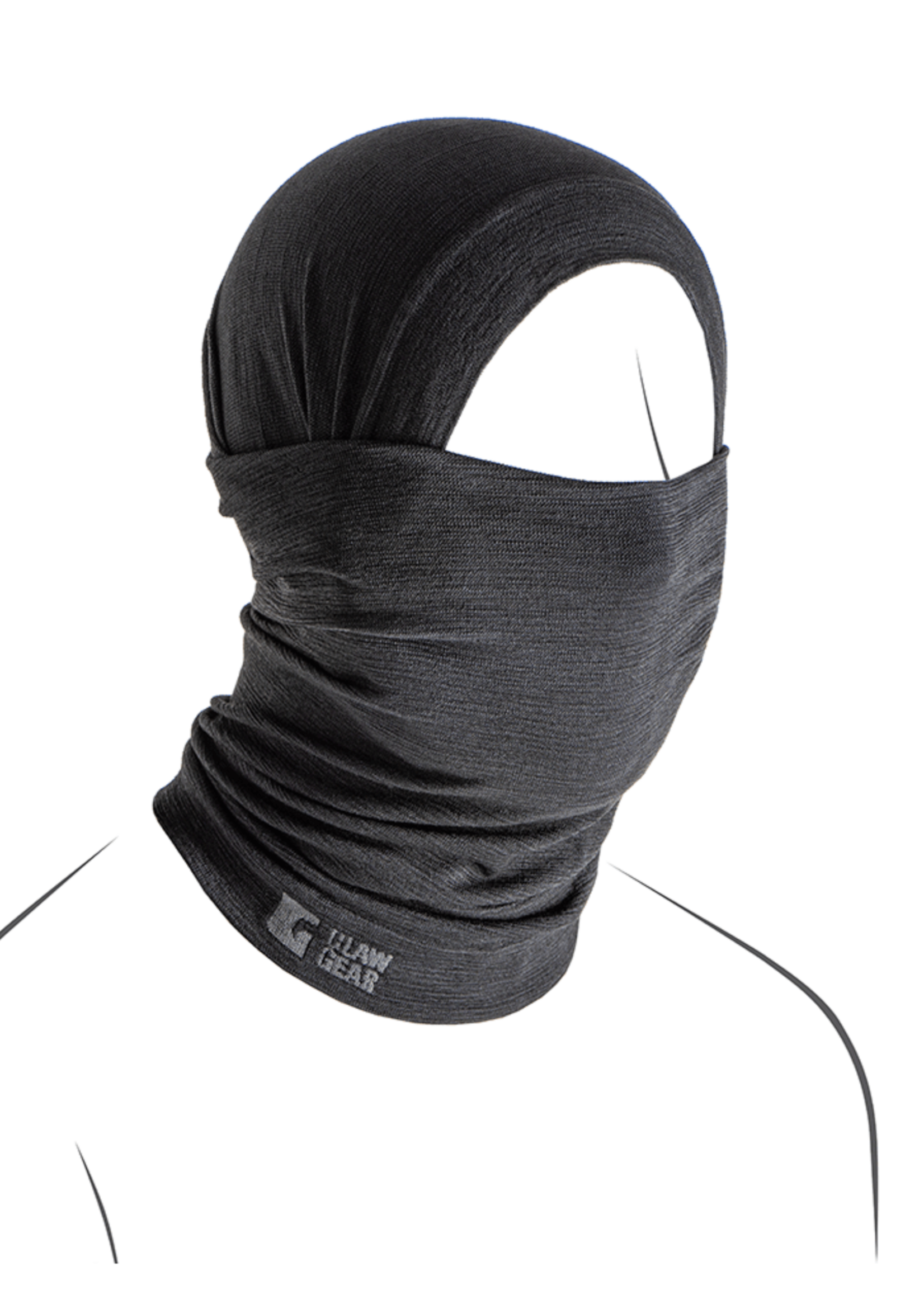 Claw Gear Merino Seamless Neck Gaiter Long (Black)