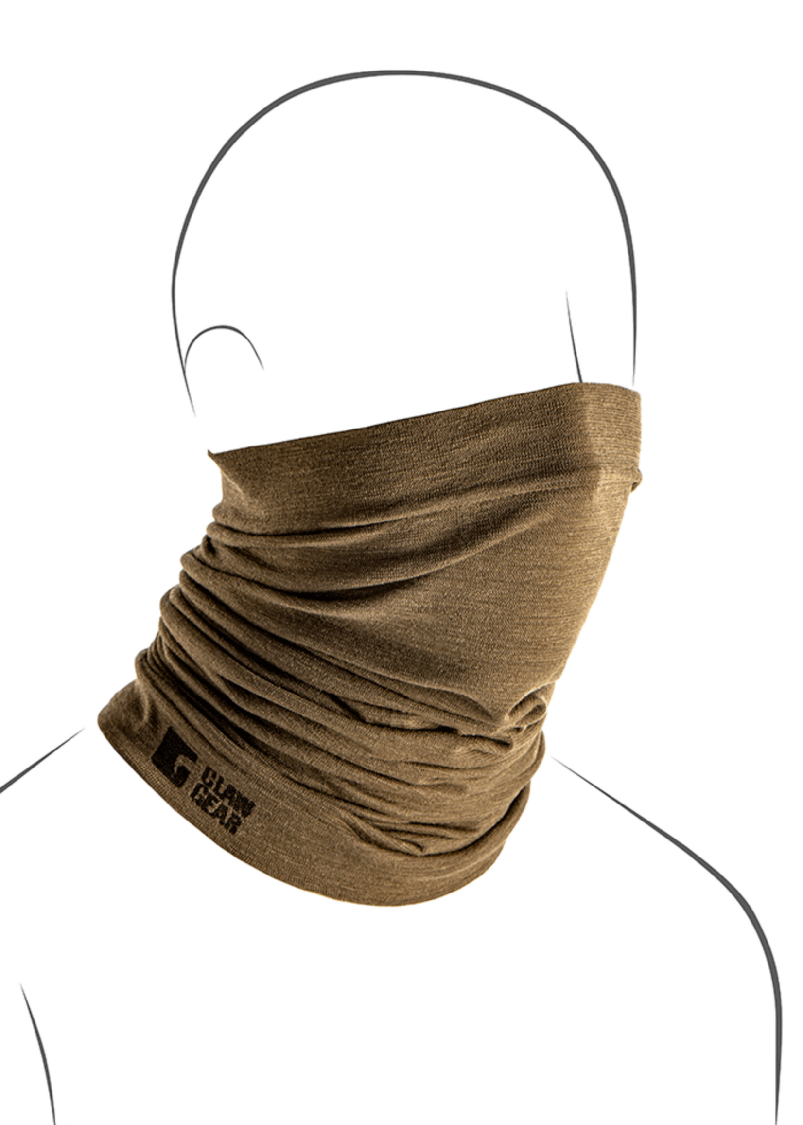 Claw Gear Merino Seamless Neck Gaiter Long (Stonegrey Olive)