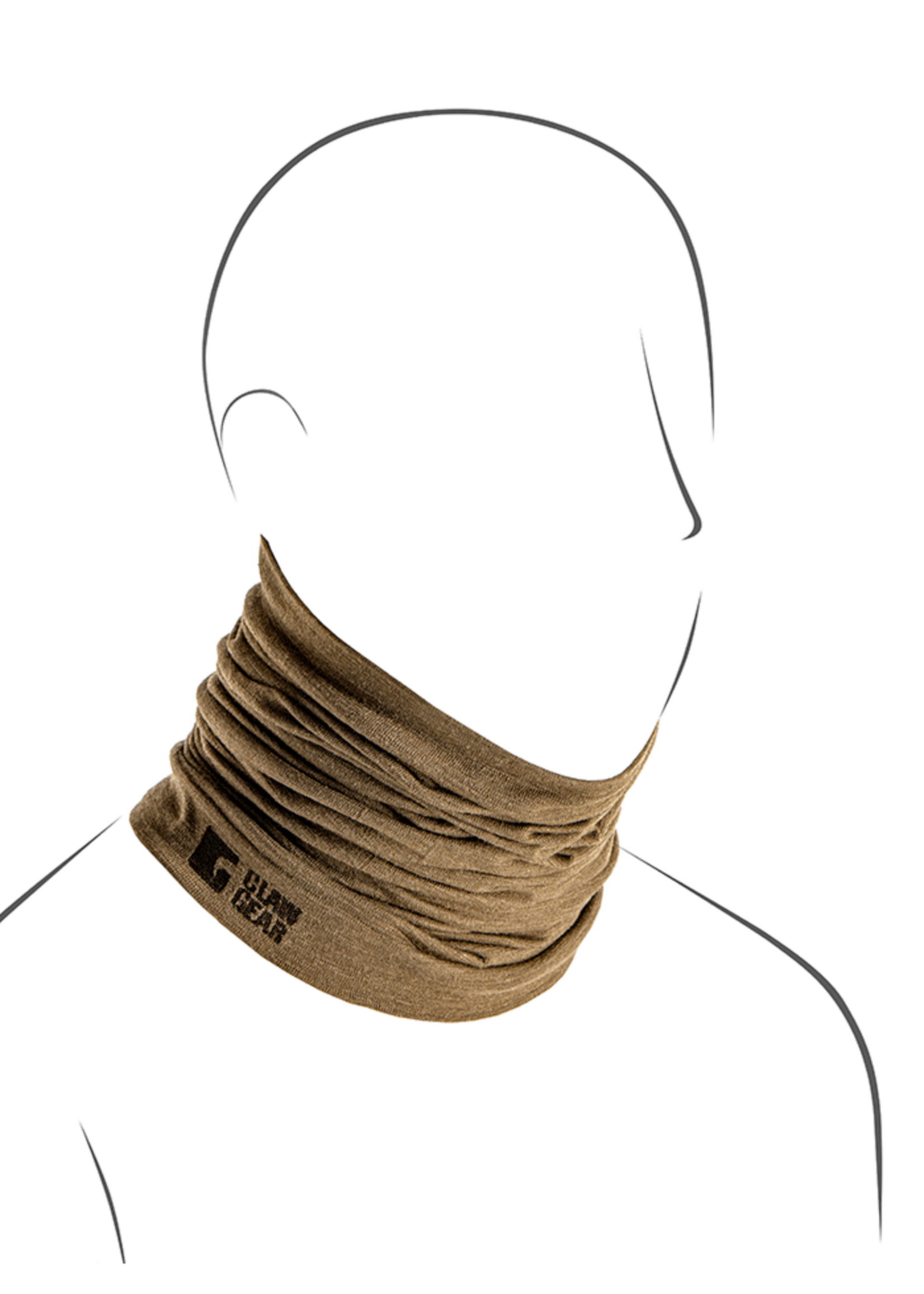 Claw Gear Merino Seamless Neck Gaiter Long (Stonegrey Olive)