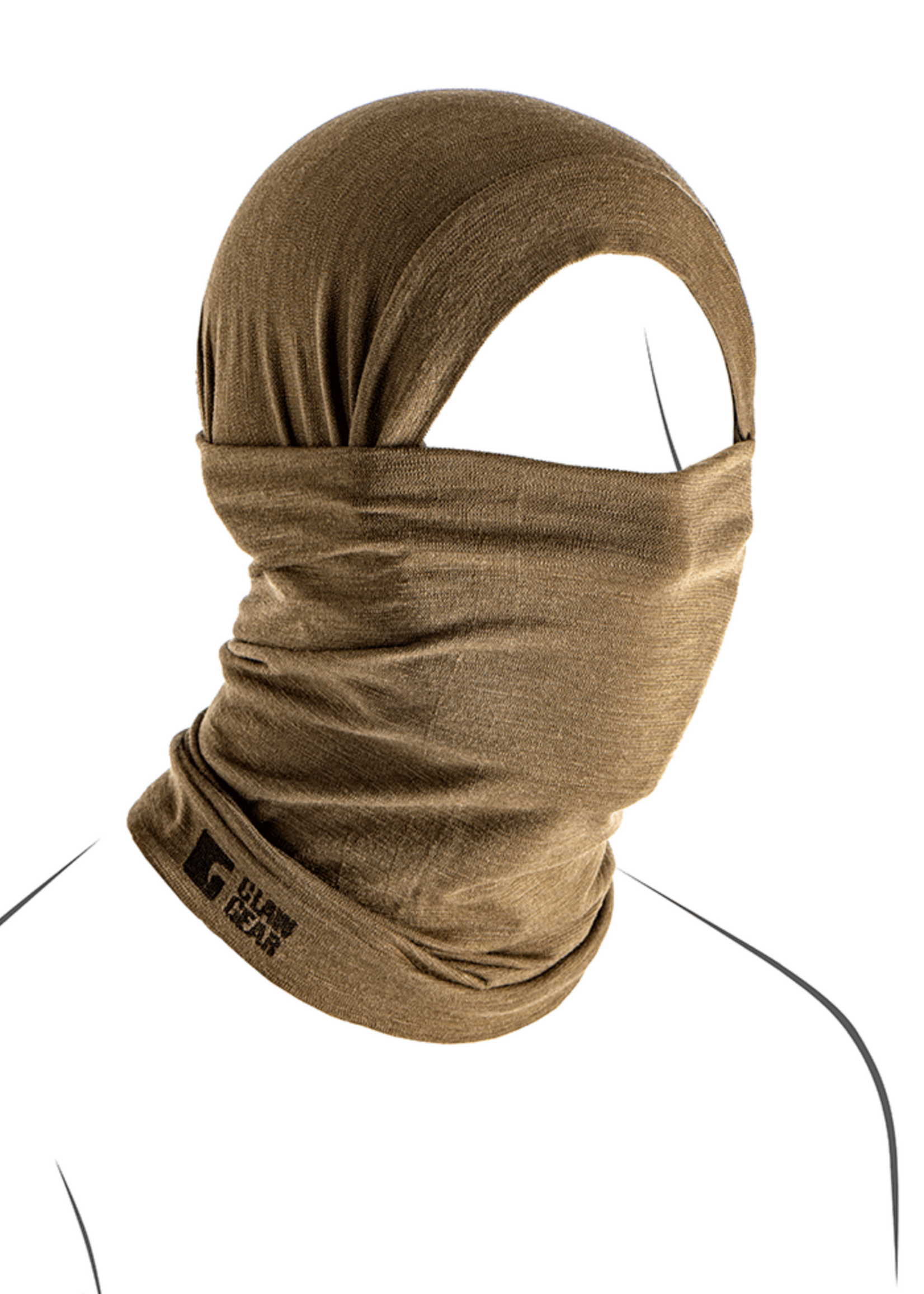 Claw Gear Merino Seamless Neck Gaiter Long (Stonegrey Olive)