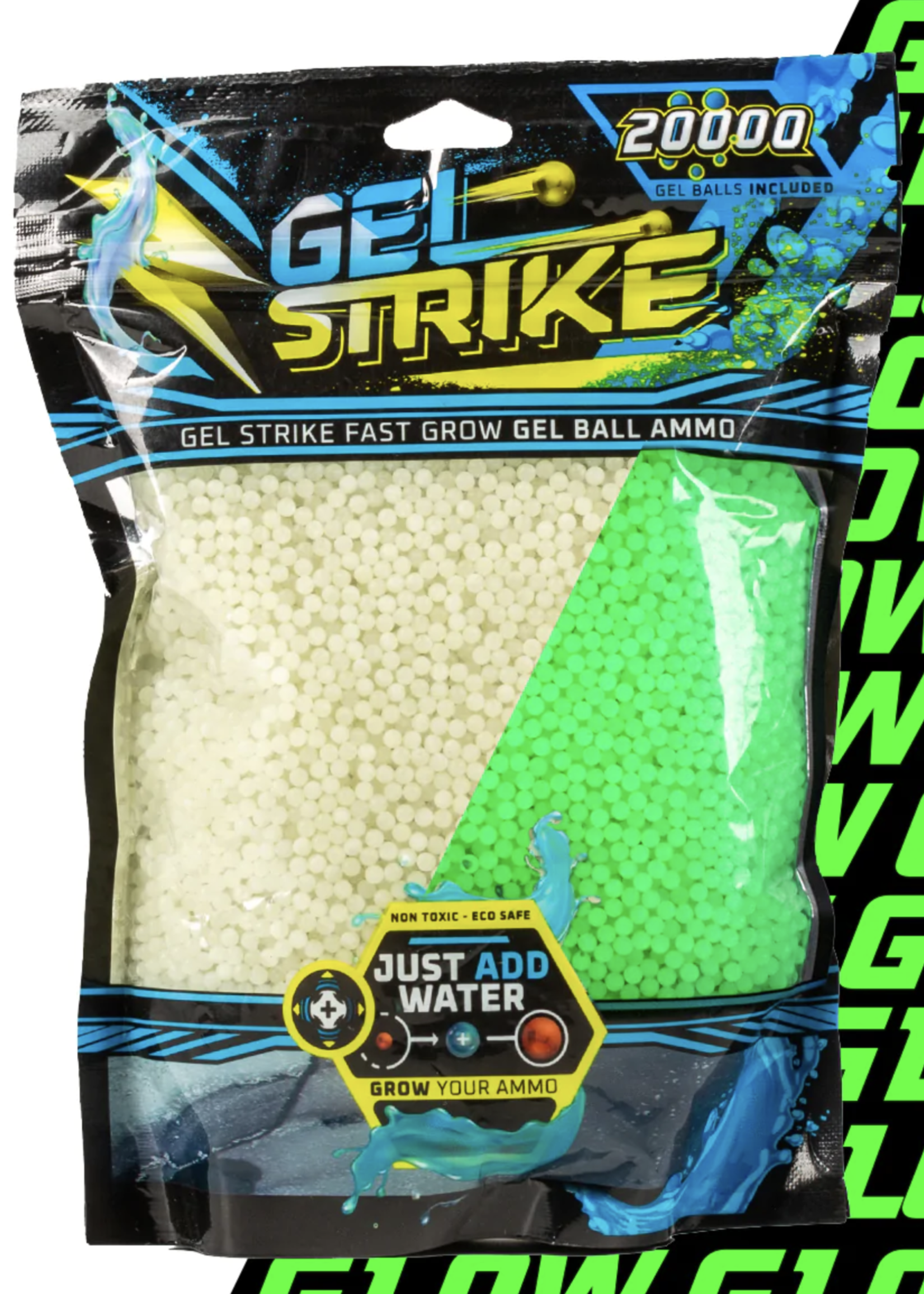 GelStrike Pro Formula Gel Blaster Gellets 20.000 Pack (Glow In the Dark)