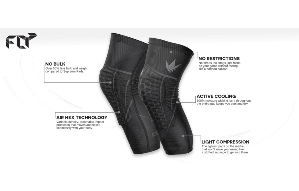 Bunkerkings Fly Compression Knee Pads (Black). Europe