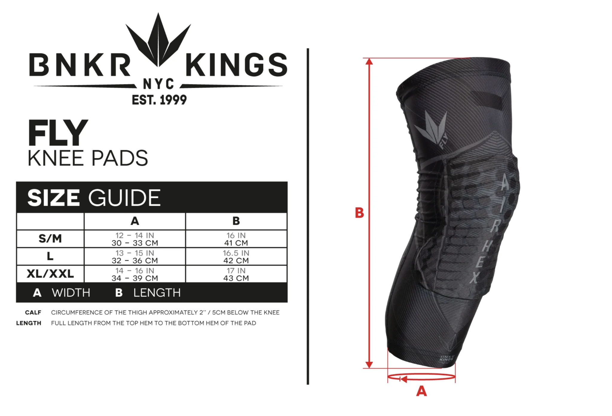 Bunkerkings Fly Compression Knee Pads (Black). Europe