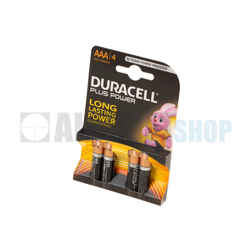 Duracell LR03 / AAA Alkaline Plus Batterij (4Pcs). - Airsoftshop Europe