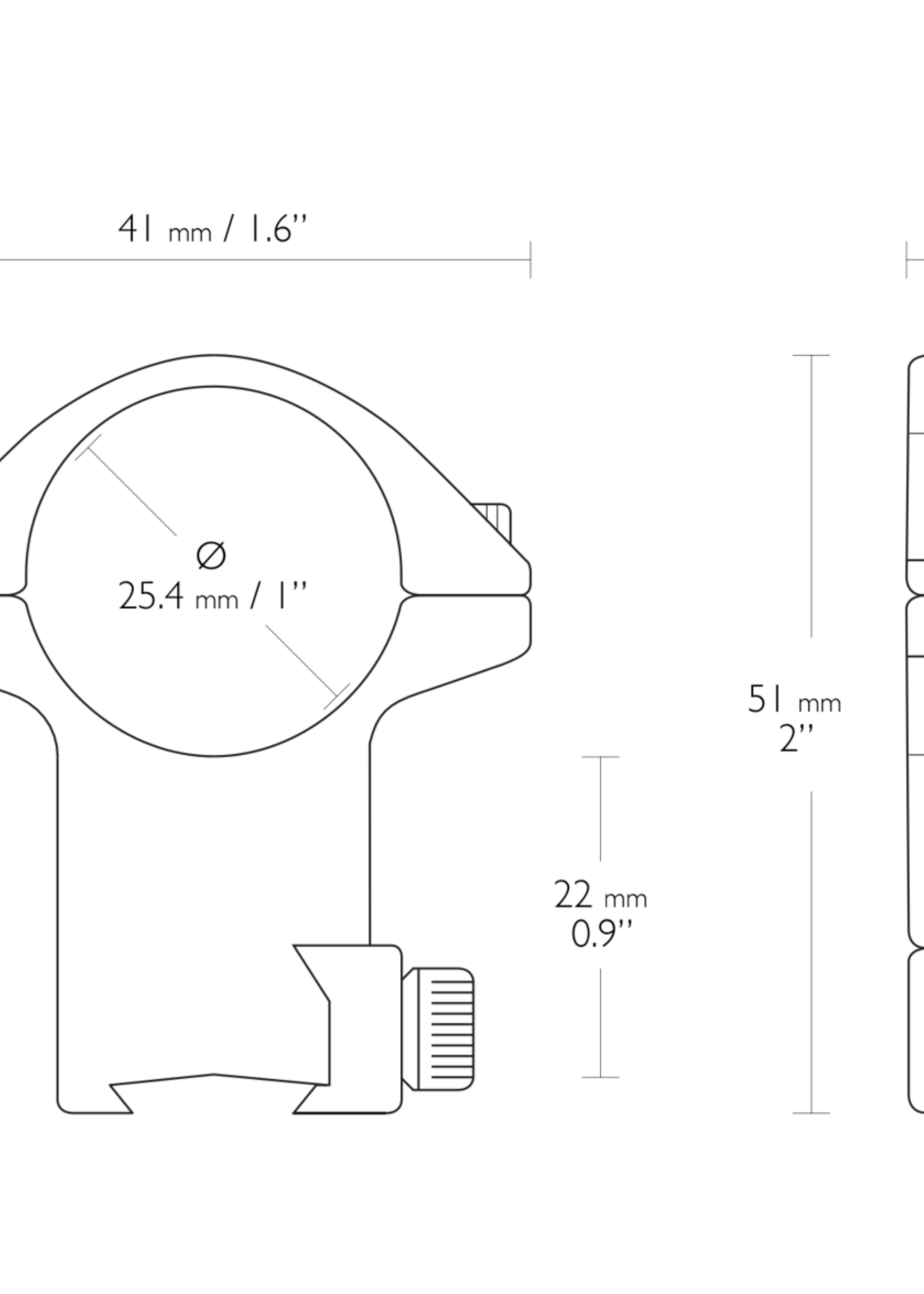 HAWKE 25.4mm High Scope Dovetail Mount