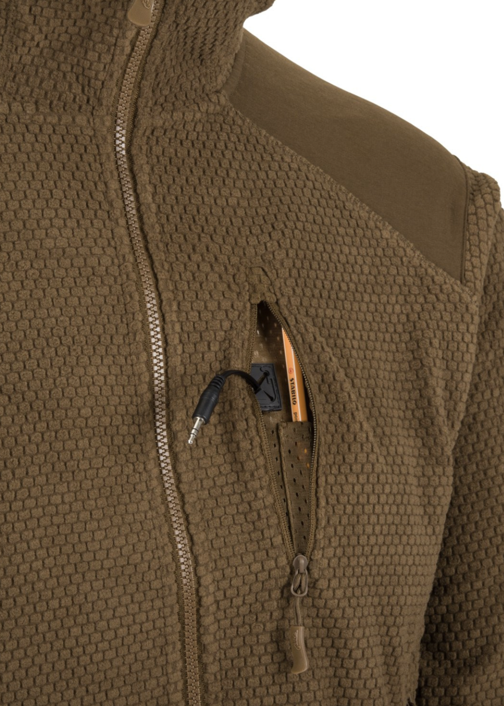 Helikon Alpha Hoodie Jacket (Grid Fleece) (Black)