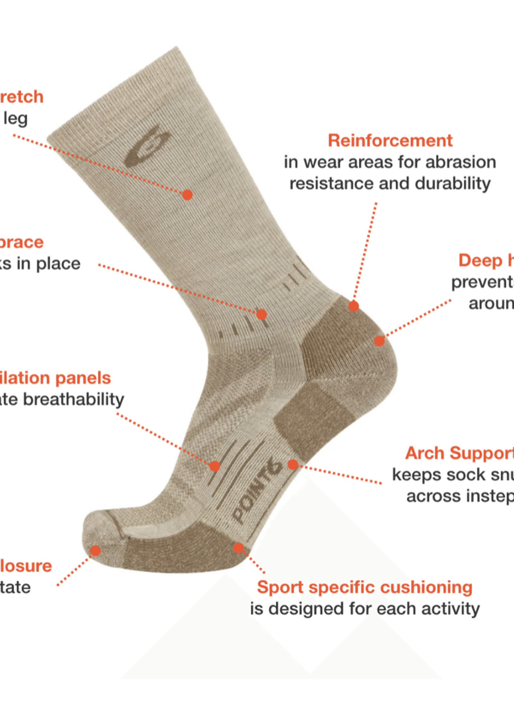 Point6 Defender Medium Mid-Calf (Black)