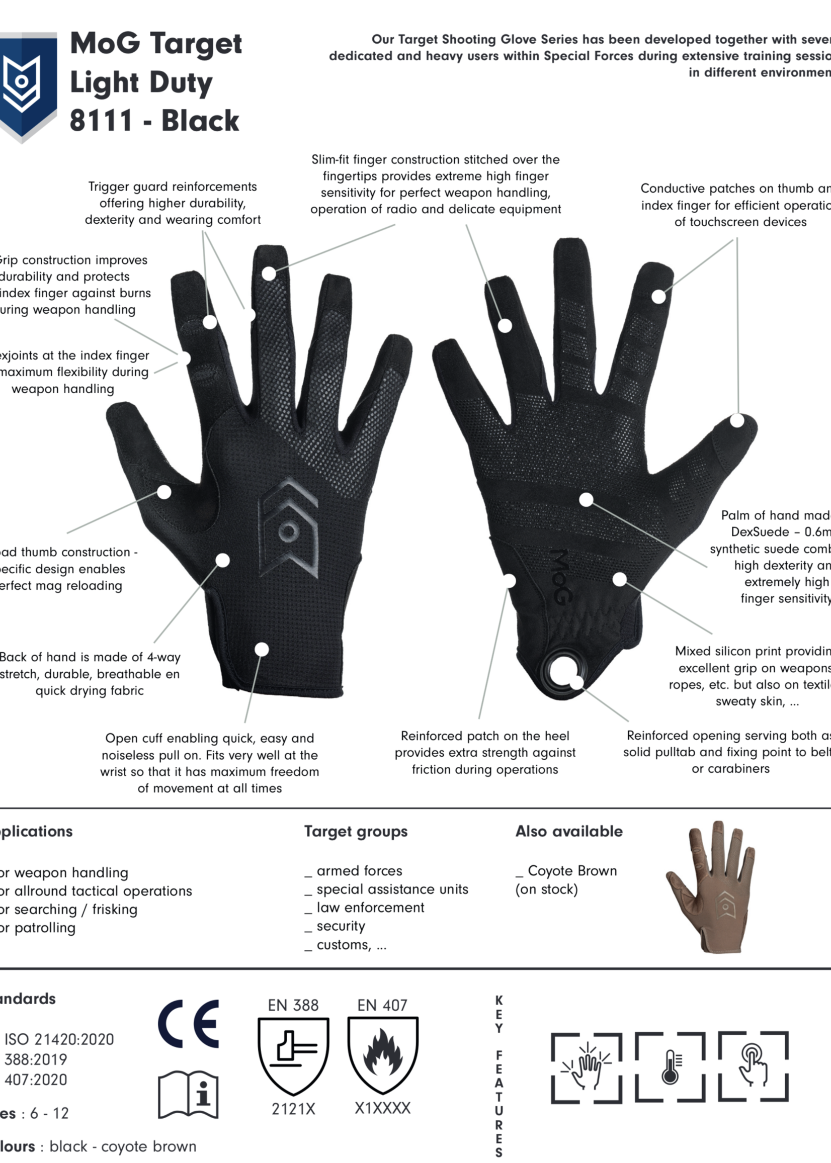 MoG Target Light Duty Gloves (Coyote)