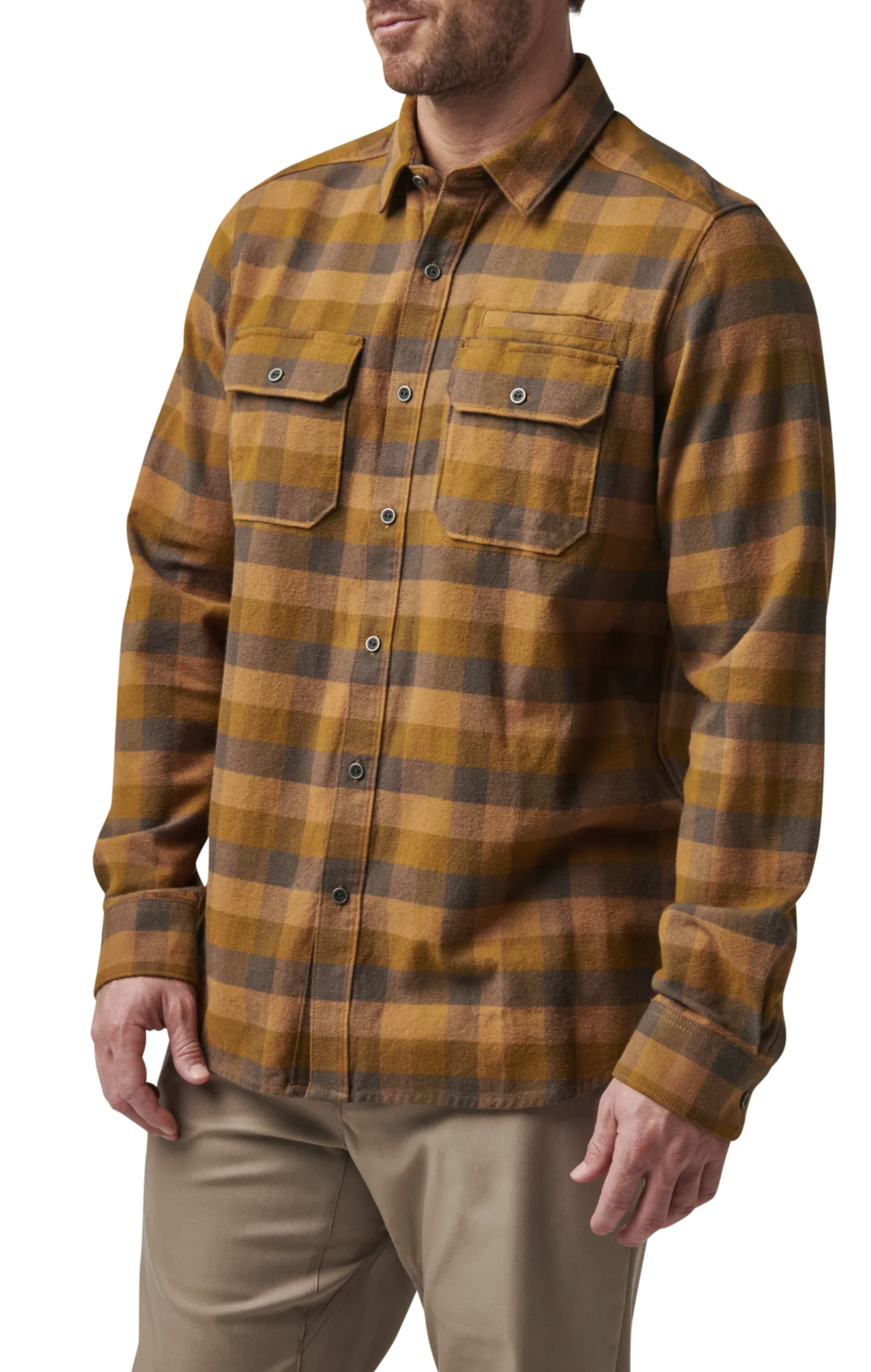 5.11 Tactical Lester Long Sleeve Shirt (Brown Duck Plaid