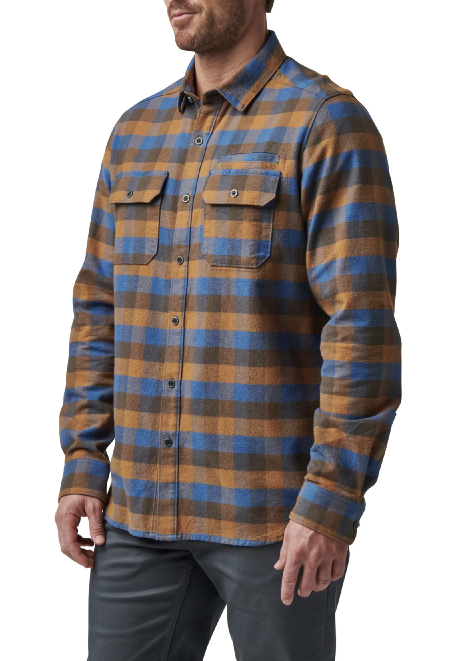 5.11 Tactical Lester Long Sleeve Shirt (Cobalt Blue Plaid)