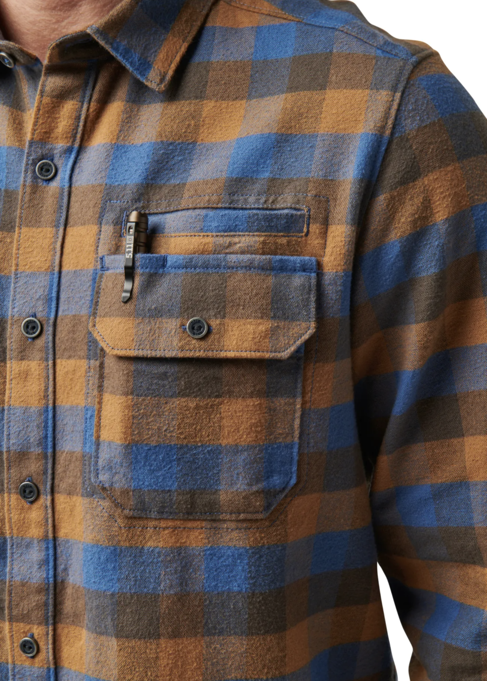 5.11 Tactical Lester Long Sleeve Shirt (Cobalt Blue Plaid)