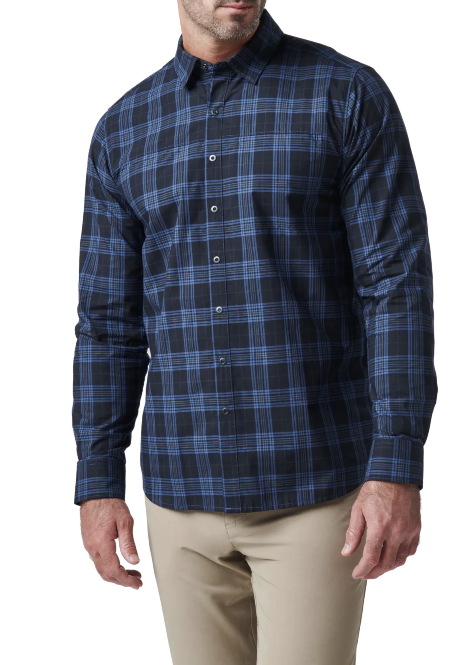 5.11 Tactical Igor Plaid Long Sleeve Shirt (Cobalt Blue Plaid)