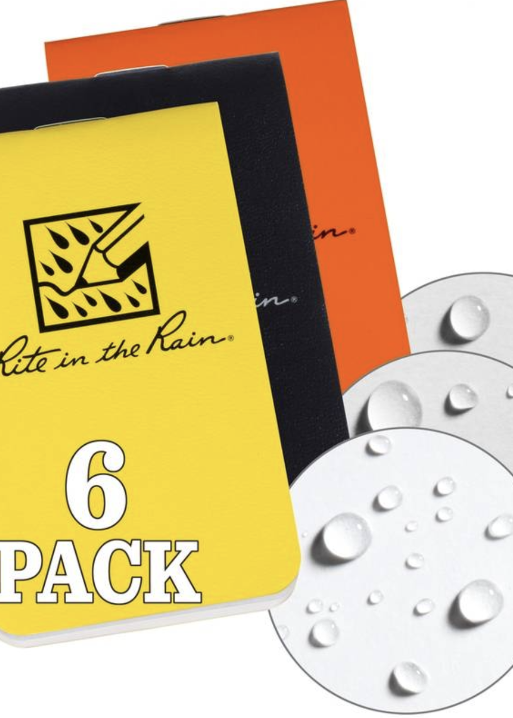 Rite In The Rain On-The-Go Notebooks  85 x 50mm (6 pcs) (Black / Yellow / Orange)