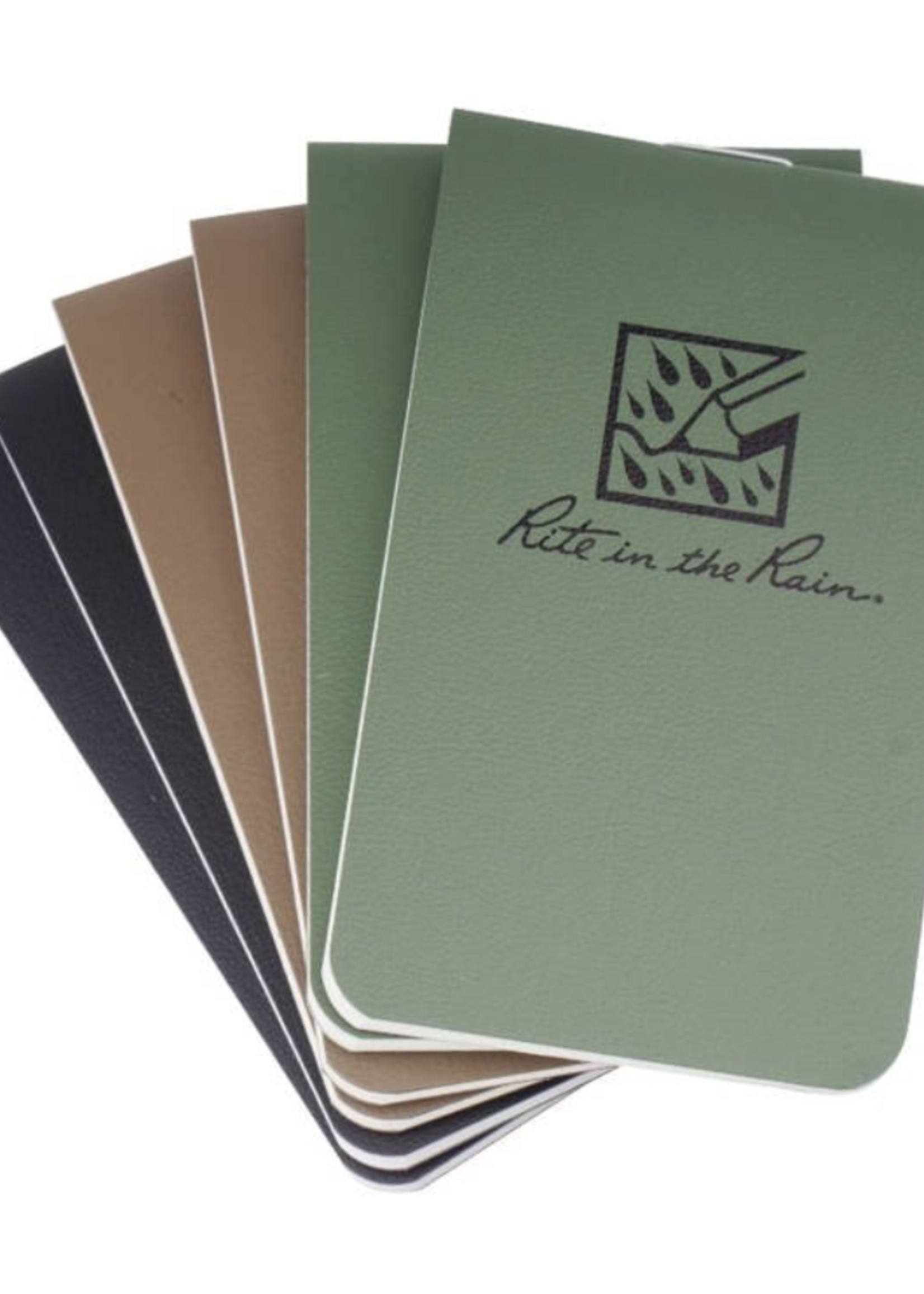 Rite In The Rain On-The-Go Notebooks  85 x 50mm (6 pcs) (Black / Green / Tan)