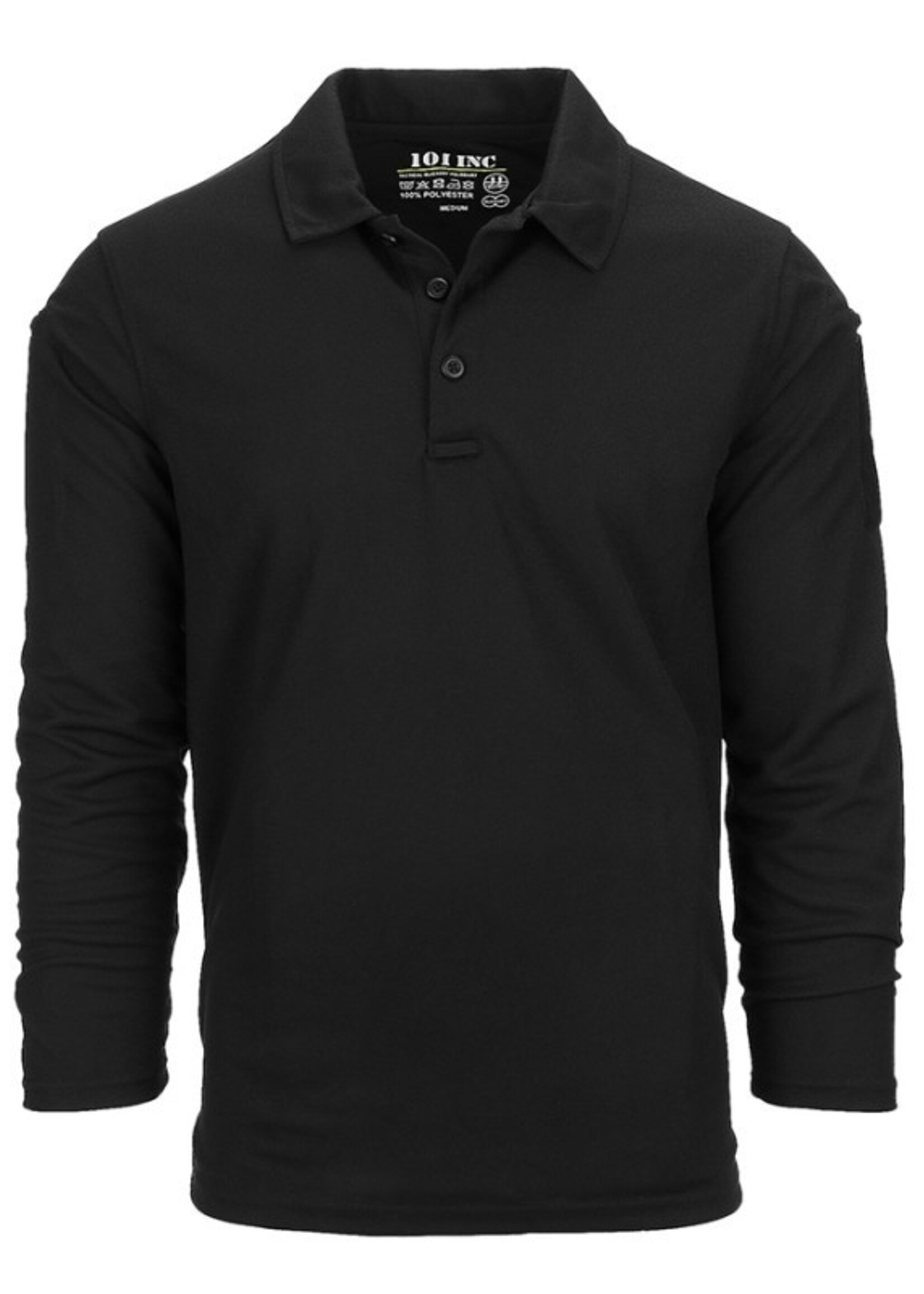 101 Inc Tactical Polo Quick Dry Long Sleeve (Black)