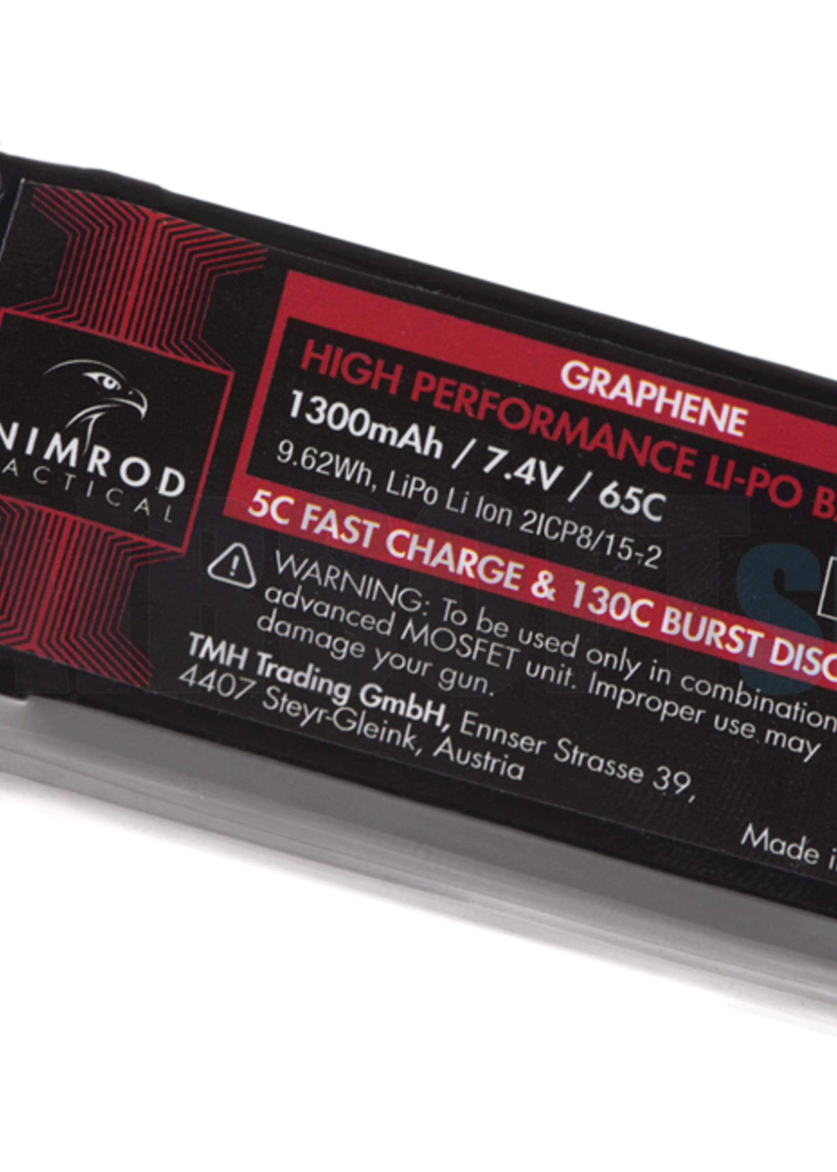 Nimrod Lipo 7.4V 1300mAh 65C Graphene Mini / PEQ Type  (Deans)