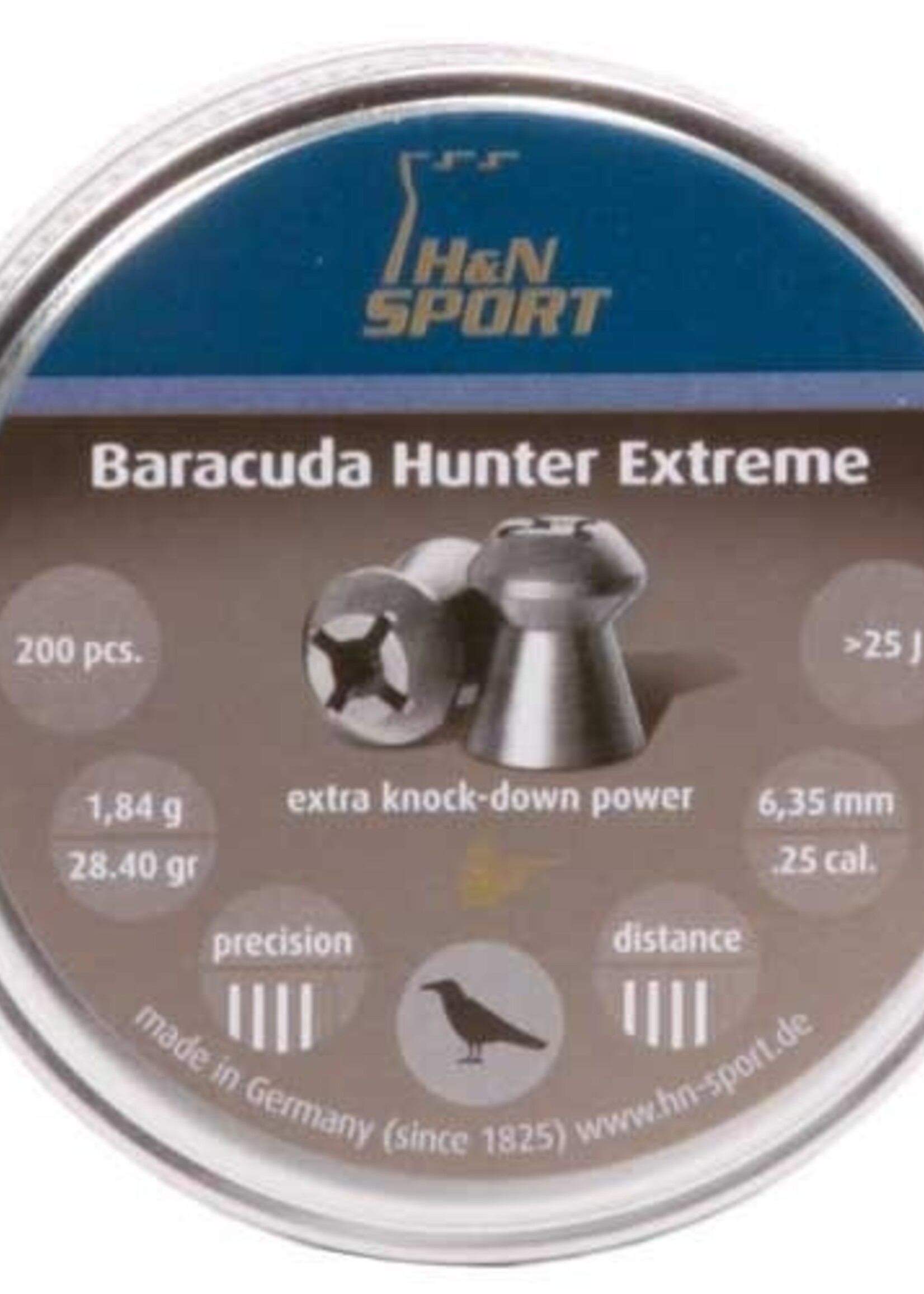 H&N Baracuda Hunter Extreme 6.35mm Pellets 200pcs (1,84g)