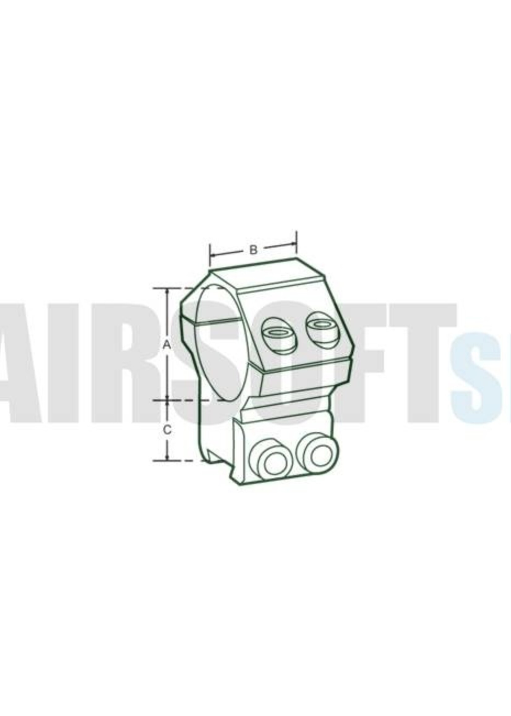 Leapers 25.4mm Airgun Mount Ring (Medium)