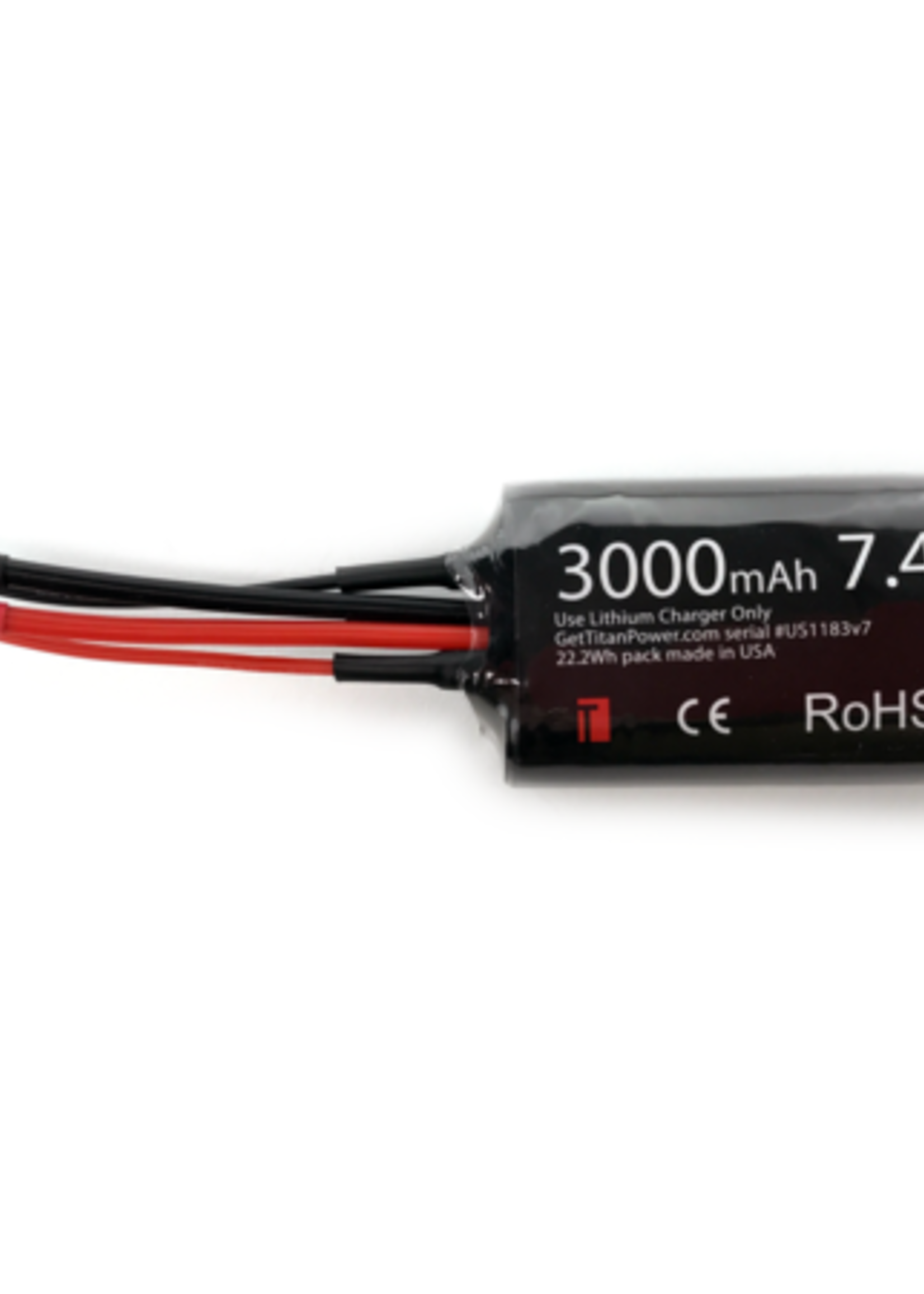 Titan Power 7.4V 3000mAh Li-Ion Battery (Mini Type - Deans)