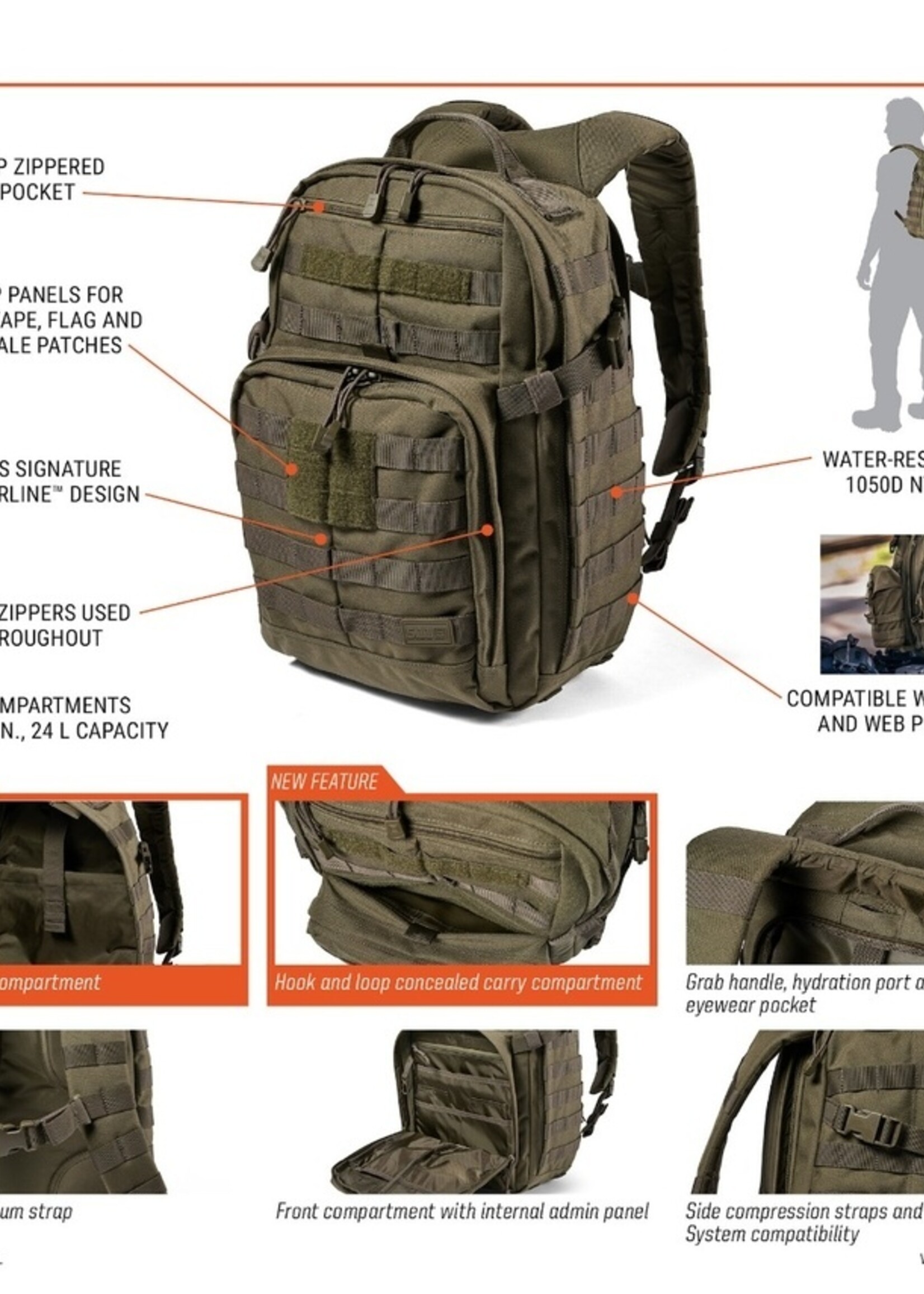 5.11 Tactical RUSH 12 2.0 Backpack 24L (Multicam)
