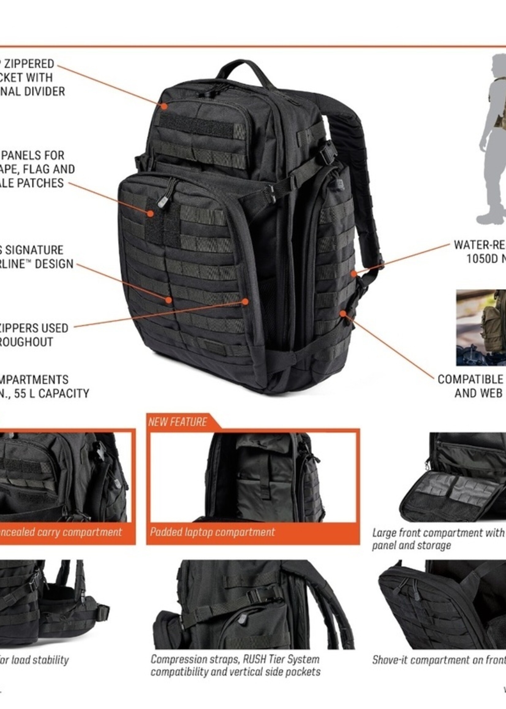 5.11 Tactical RUSH 72 2.0 Backpack 55L (Kangaroo)