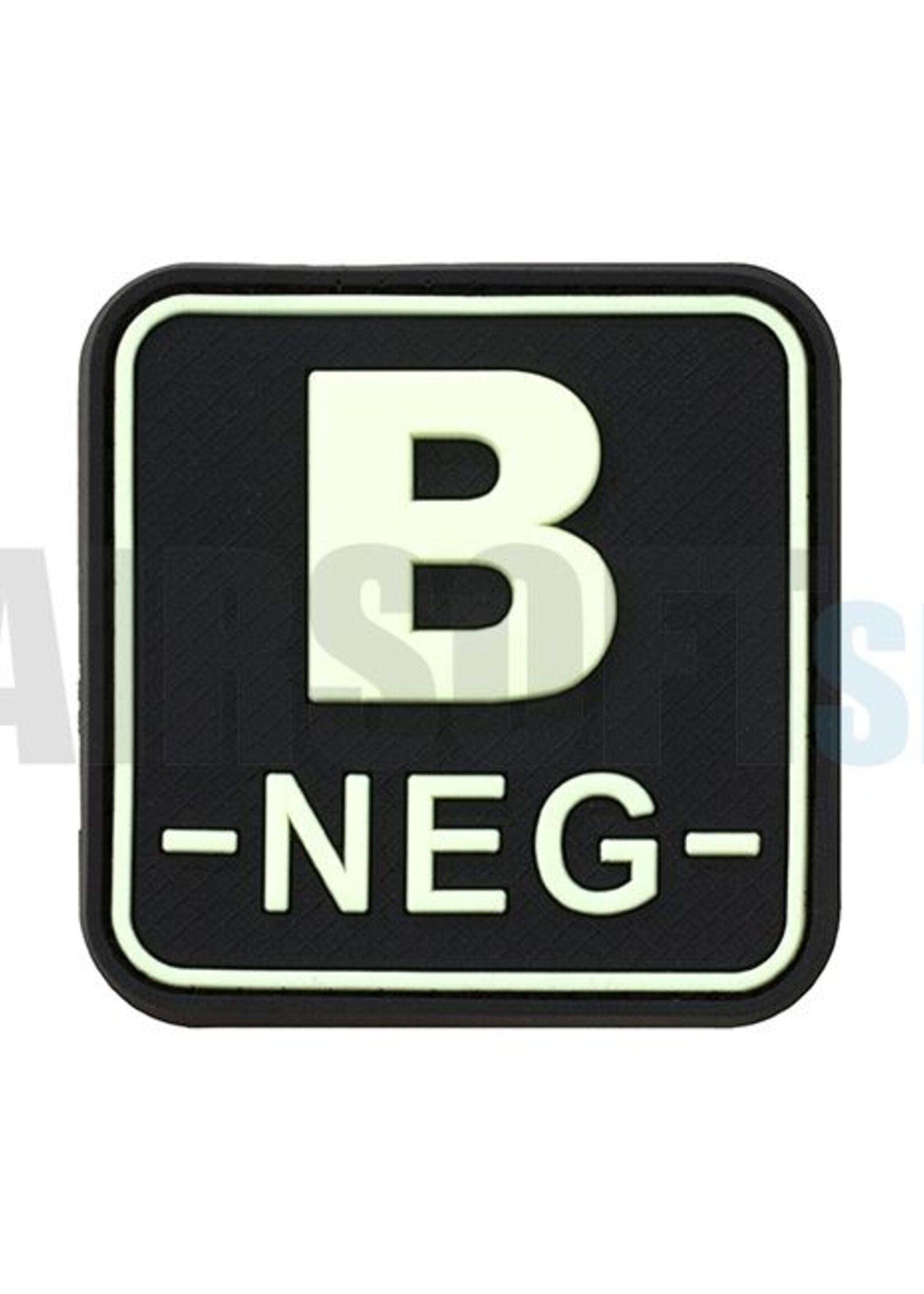 JTG Bloodtype Square PVC Patch B NEG (Glow In The Dark)