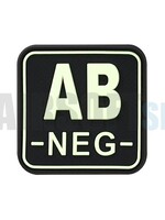 JTG Bloodtype Square PVC Patch AB NEG (Glow In The Dark)