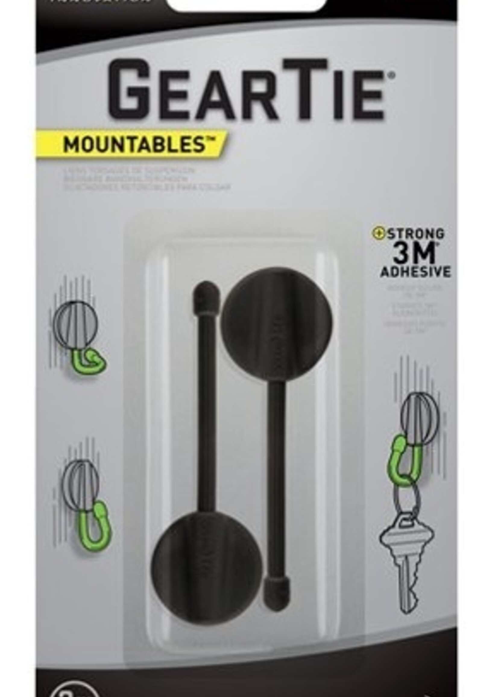Nite Ize Gear Tie Mountables 2" 2Pack (Black)