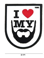 101 Inc I Love My Beard PVC Patch (White)