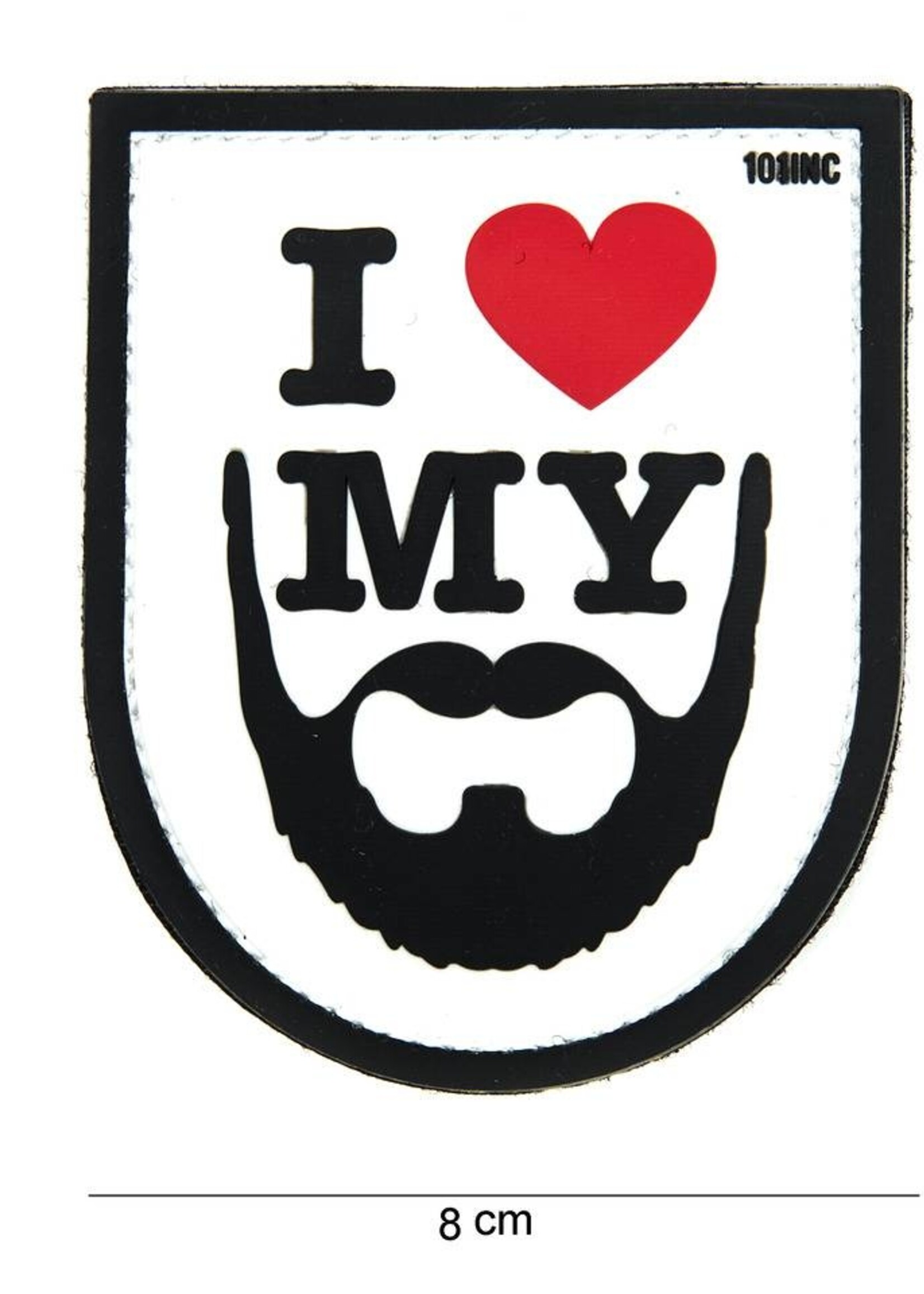 101 Inc I Love My Beard PVC Patch (White)