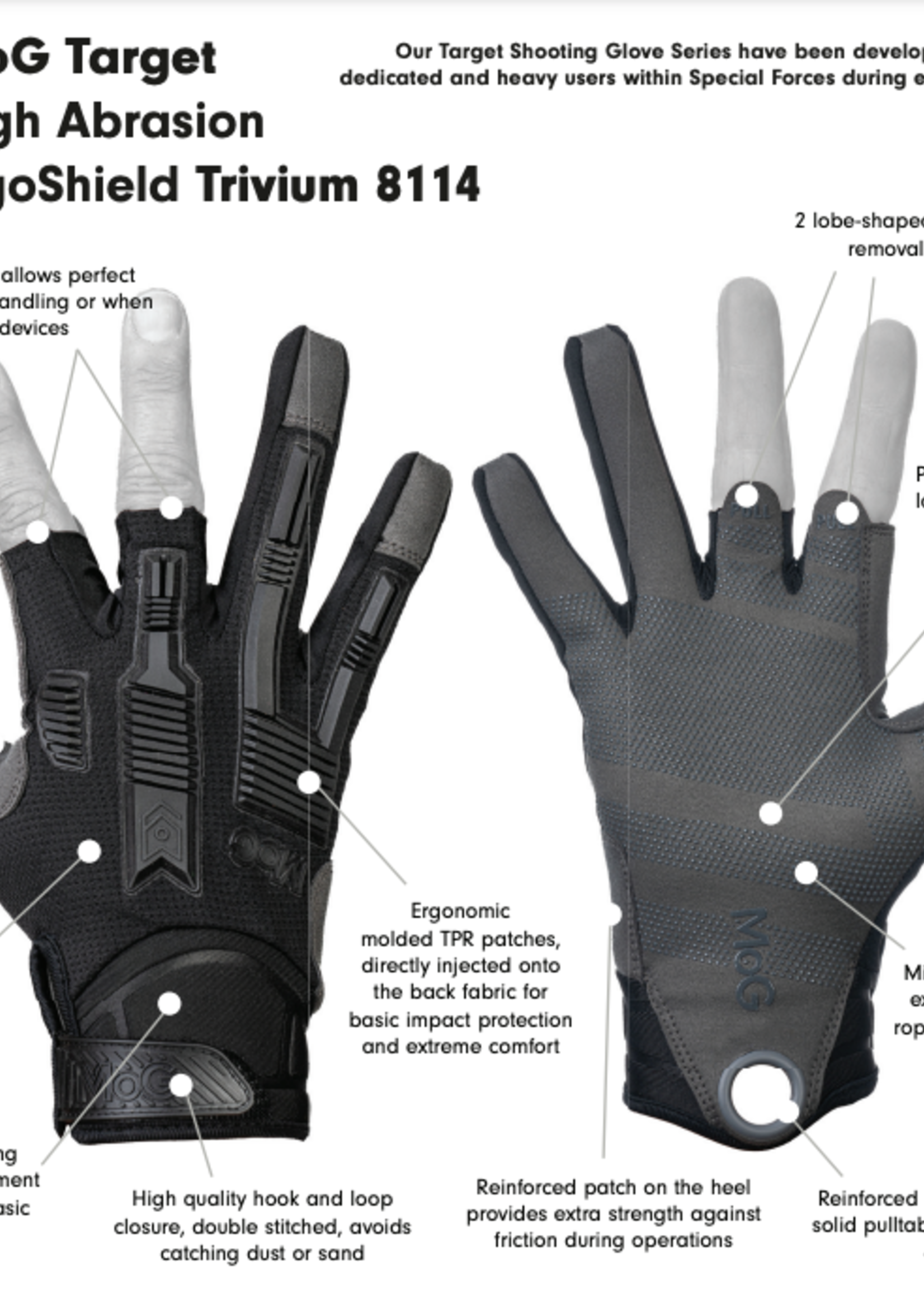MoG Target 8114B Trivium High Abrasion Gloves (Black)