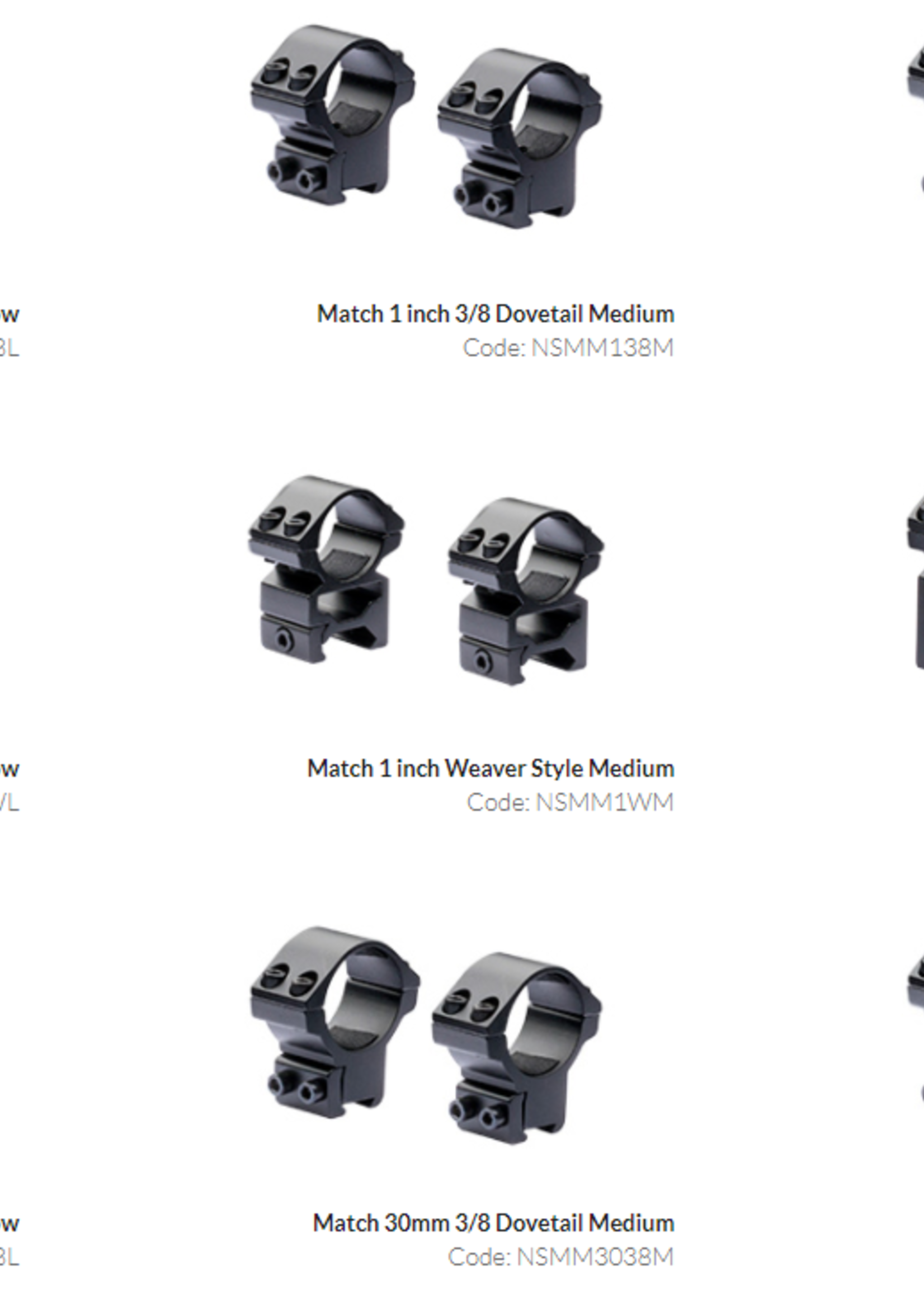 NIKKO STIRLING Mountmaster AO Match Scope Rings 25.4mm Dovetail (High)