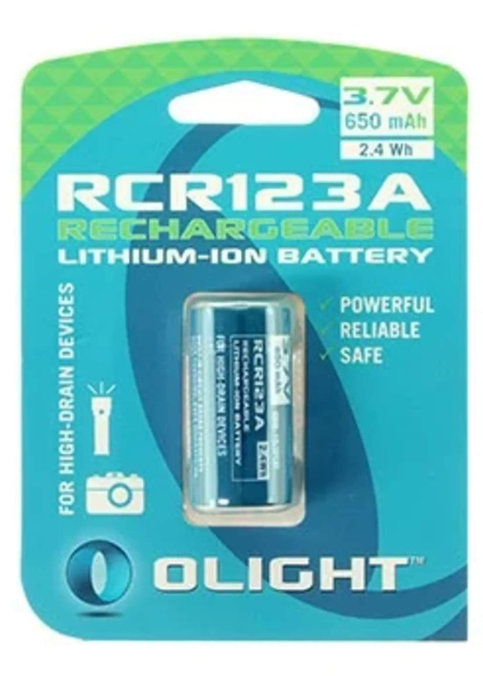 Olight RCR123 Lithium 3.7V 650mAh Rechargeable Batterij