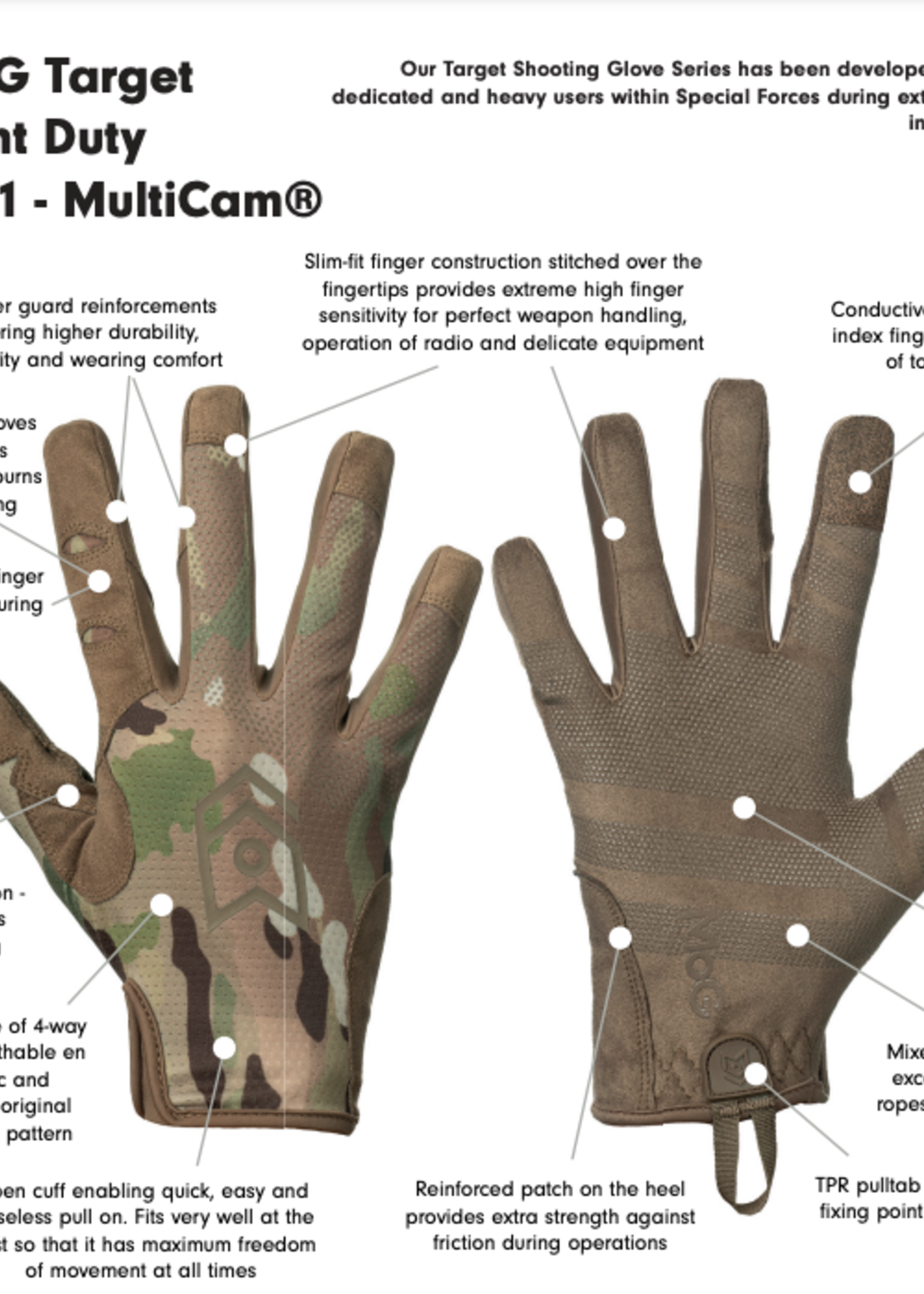 MoG (Masters of Gloves) Target 8111M Light Duty Gloves (Multicam)