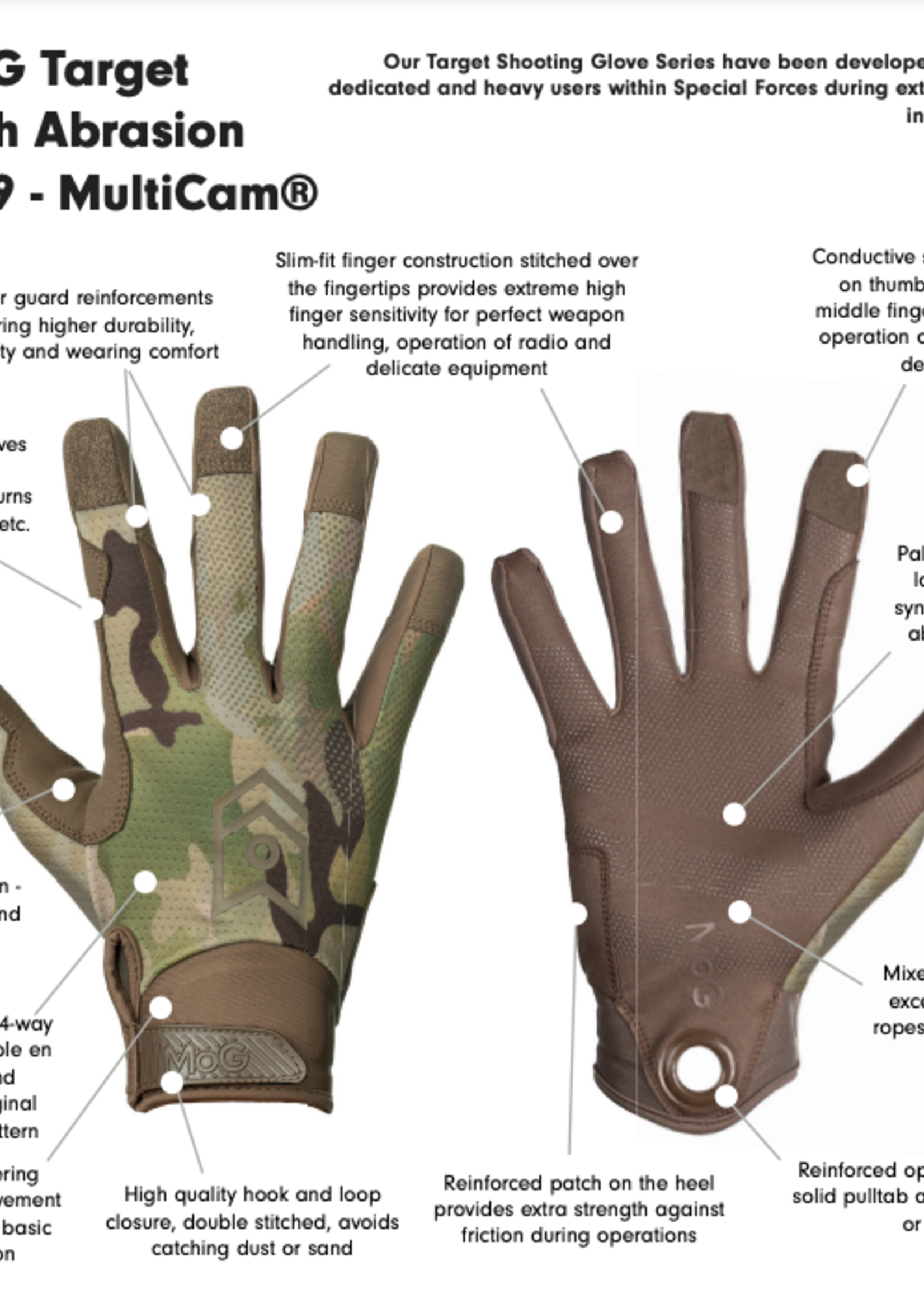 MoG (Masters of Gloves) Target 8109M High Abrasion Gloves (Multicam)