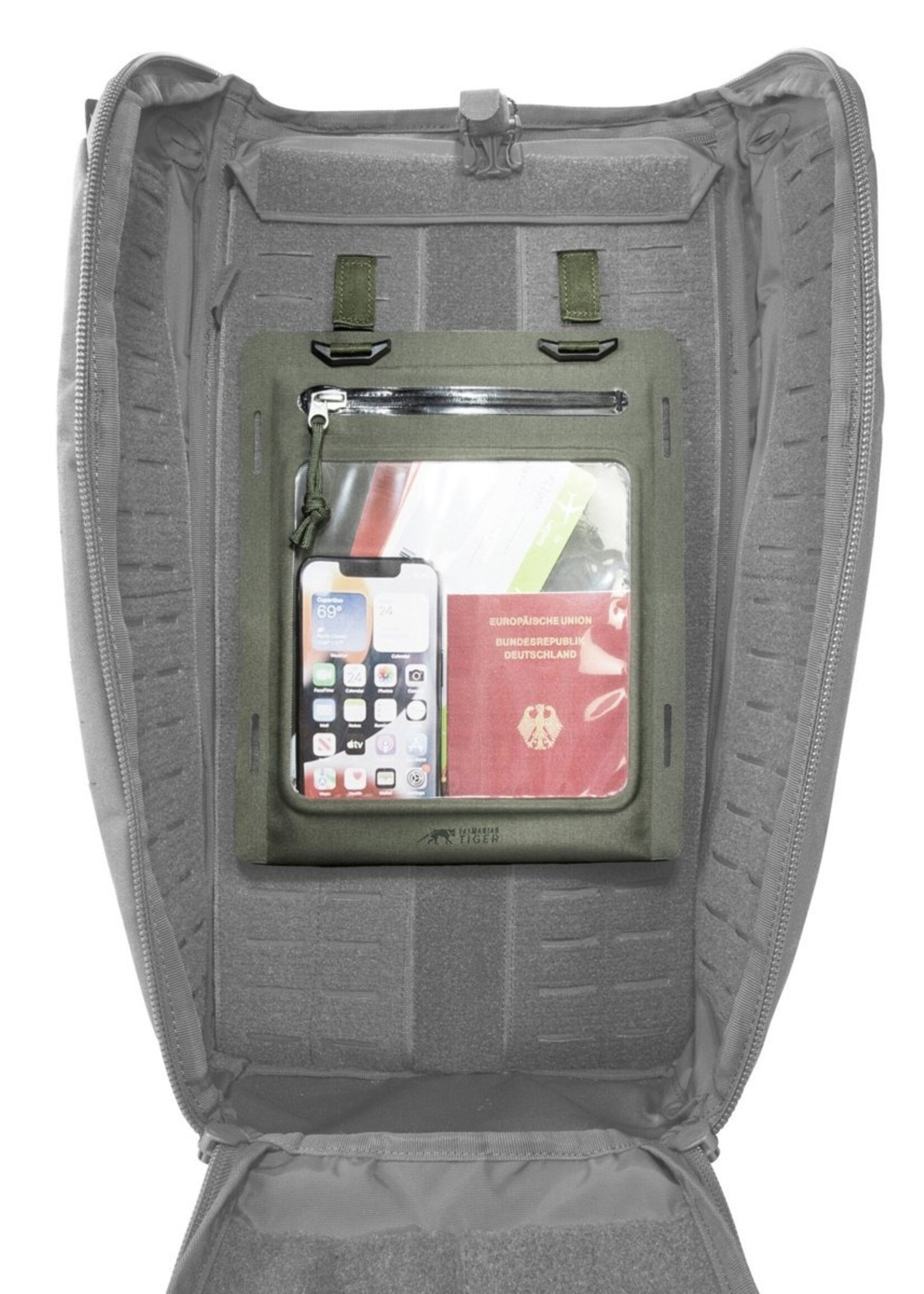 Tasmanian Tiger W-Pouch A5 Water Repellent (Stone Grey Olive)