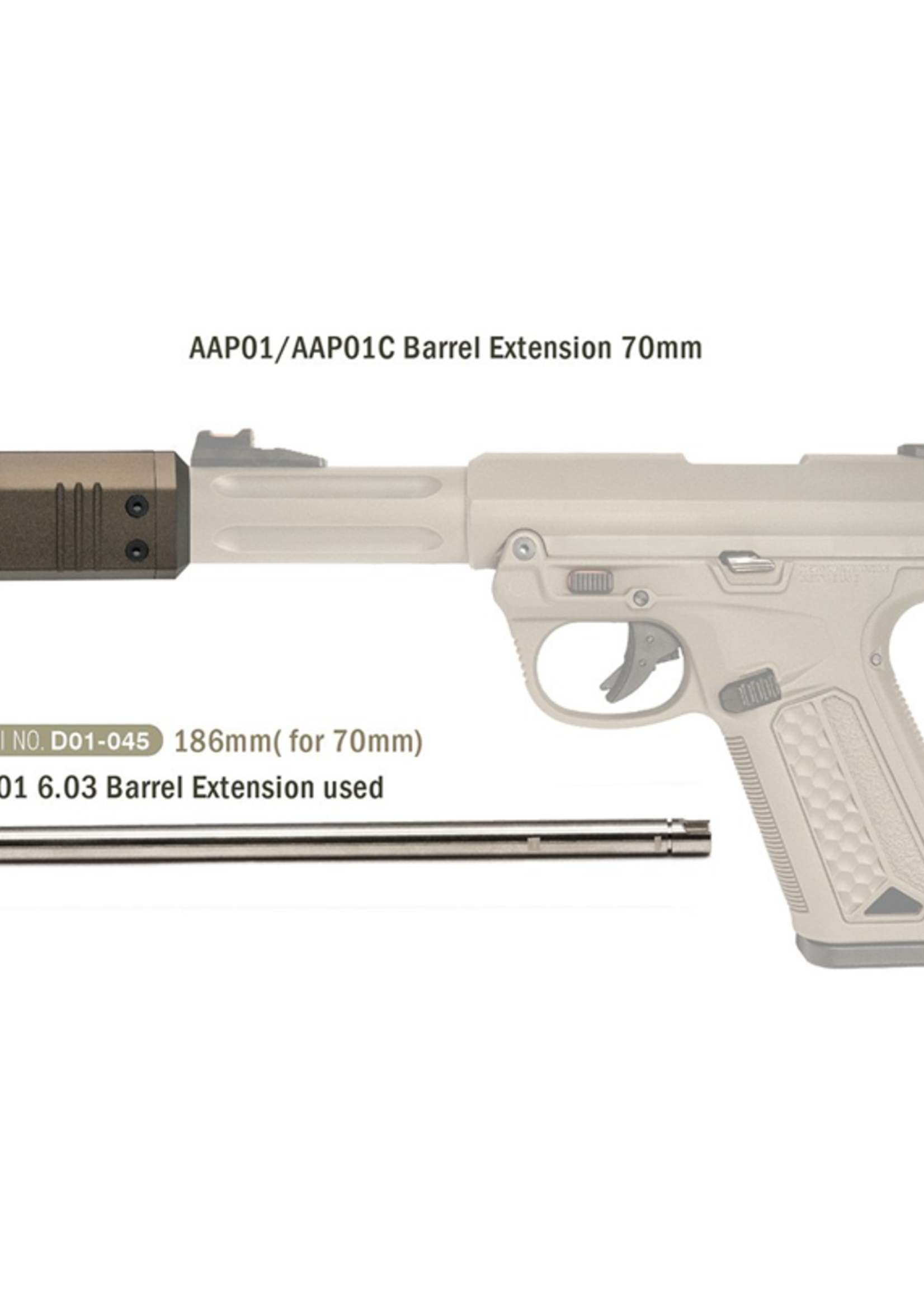 Action Army Barrel Extension AAP-01/C 70mm (Red)