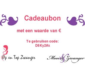 MooiEnZwanger Cadeaubon MooiEnZwanger Cadeaubon