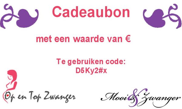MooiEnZwanger Cadeaubon MooiEnZwanger Cadeaubon