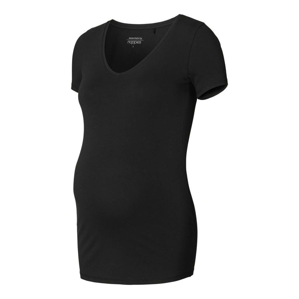 Noppies Zwangerschapsshirt V Hals Amsterdam Korte Mouw Zwart Noppies Zwangerschapsshirt V Hals Amsterdam Korte Mouw Zwart