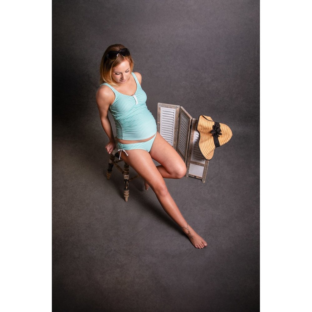 Petit Amour Zwangerschapstankini Ava Green Ruitje Petit Amour Zwangerschapstankini Ava Green Ruitje