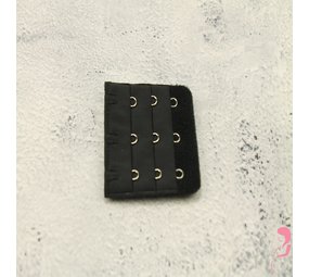 Op en Top Beha Verlenger 3 Haaks Zwart (per stuk)