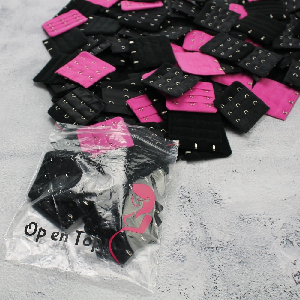 Op en Top BH Verlengstuk / Verlenger 4 Haaks Donker Roze (per stuk)