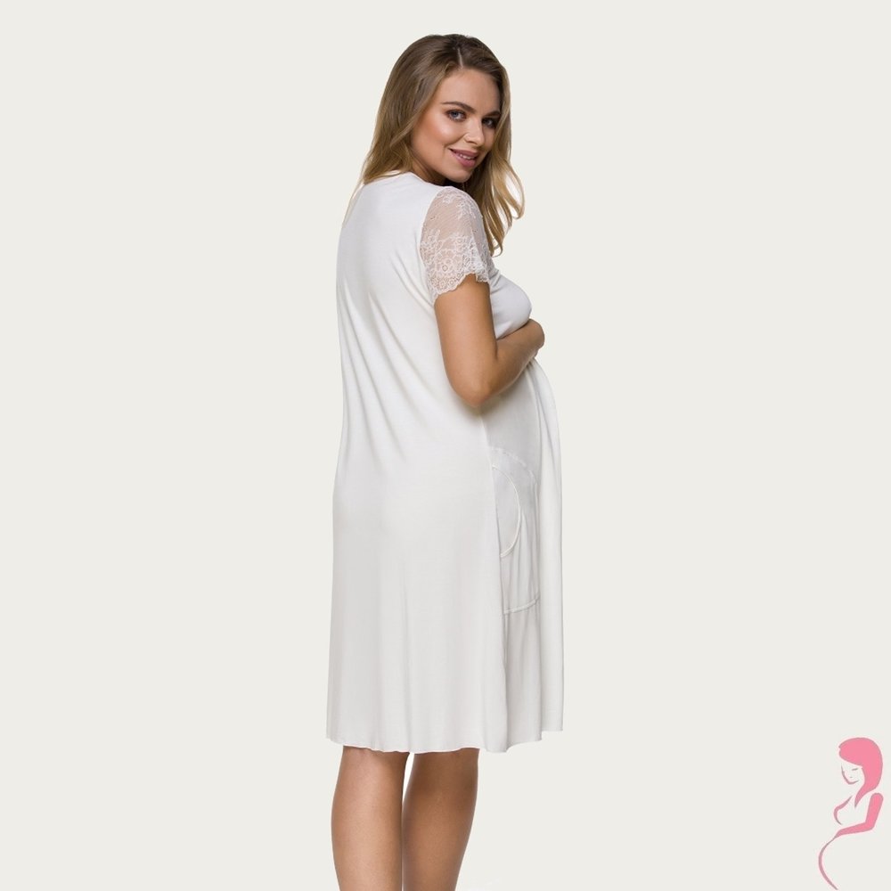 Lupoline Zwangerschapsjurk / Voedingsjurk Ellis wit