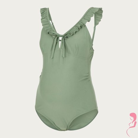Mamalicious ZwangerschapsBadpak / PositieBadpak Anemone Ruffle Groen